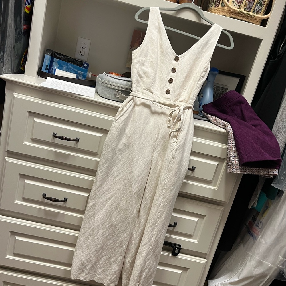 Loft Linen and Lined Jumpsuit 0